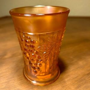Vintage Northwood "Grape Arbor" Tumbler Marigold Carnival Glass
